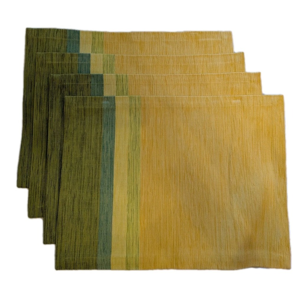 Crate & Barrel Fractions Yellow, Blue, Green Placemats, Set 4, New Without Tags - Picture 5 of 5